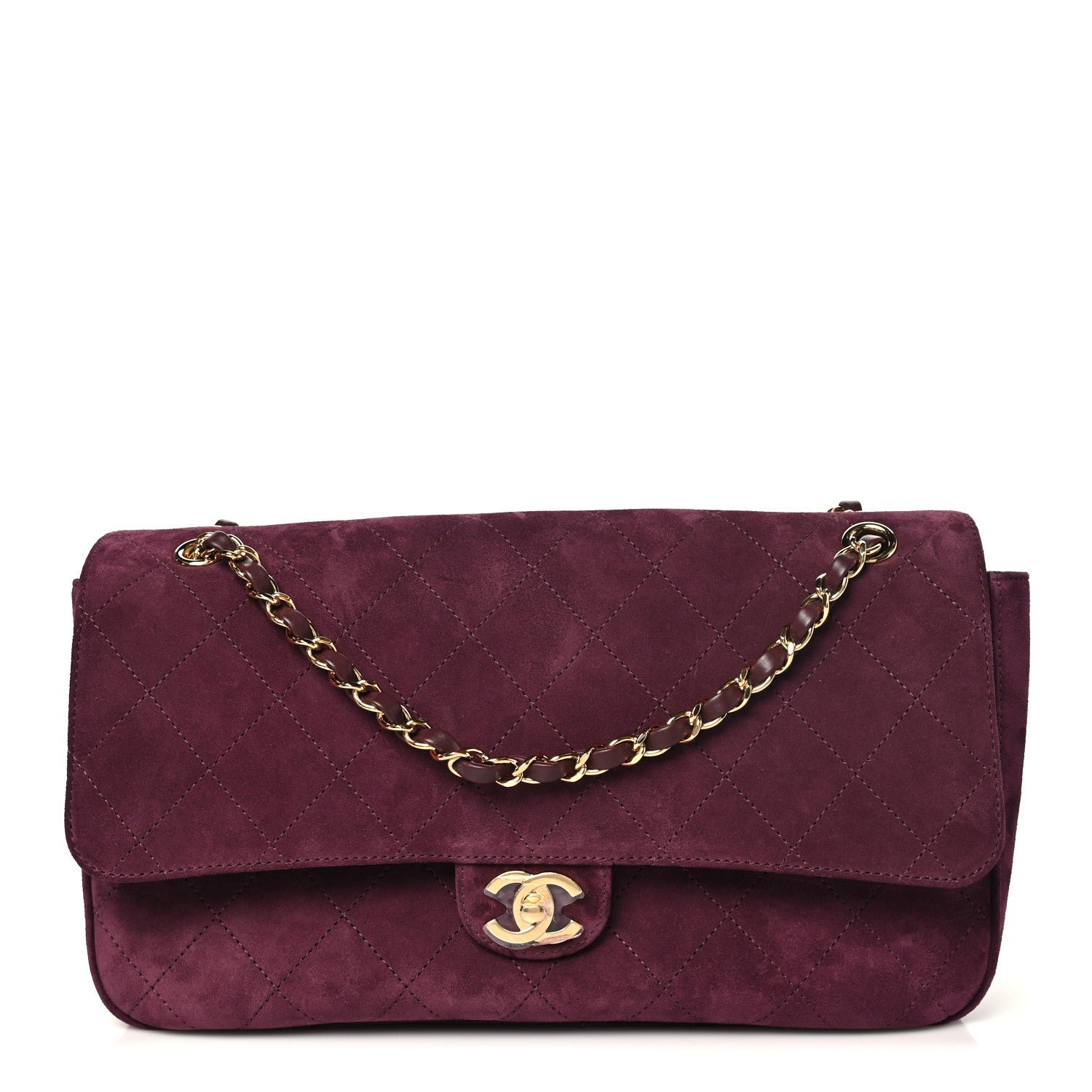 Chanel Suede Calfskin Small Souplissimo Maxi Flap Burgundy