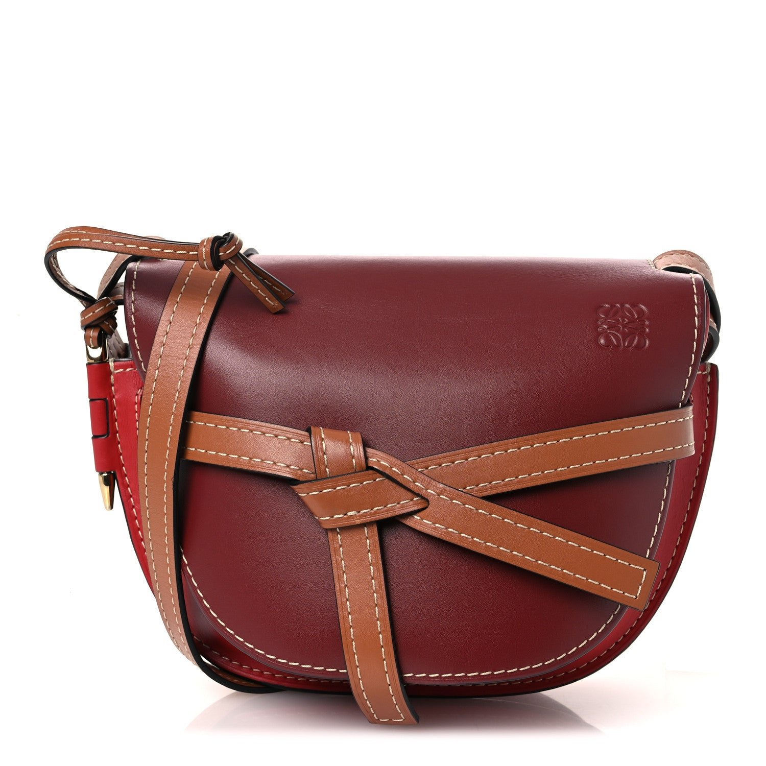 Loewe Loewe Calfskin Small Gate Crossbody Bag Garnet Pomodoro