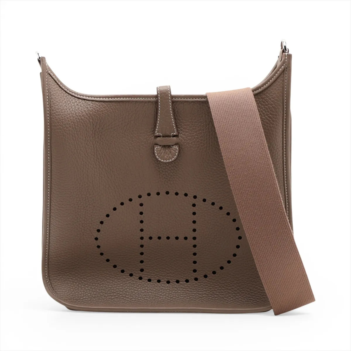 Hermès evelyn 3 29 PM Taurillon Clemence Etoupe Silver Metal Fittings