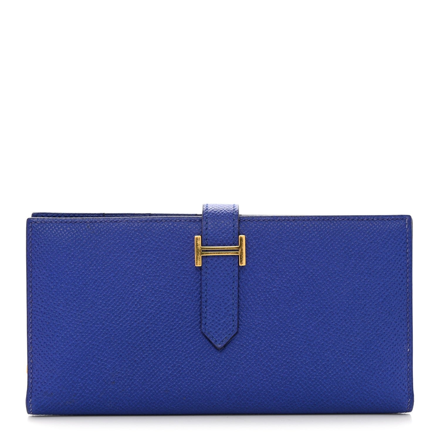 Hermes Epsom Bearn Gusset Wallet Bleu Electrique