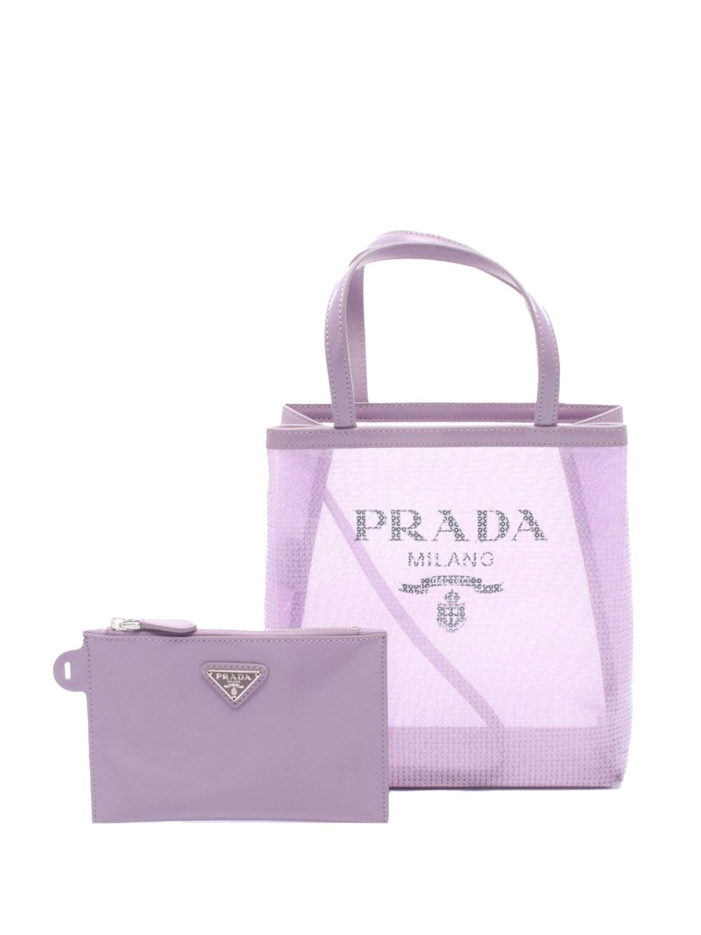 2019-2026 Small Sequined Mesh Logo tote bag