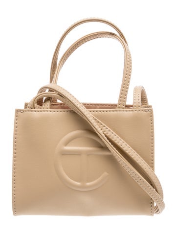 Telfar Vegan Leather Small Cream Shopping Bag Small