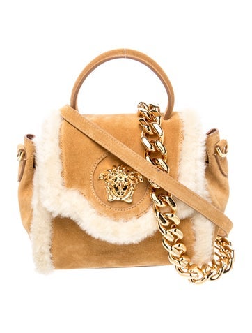 Versace Suede Top Handle Bag
