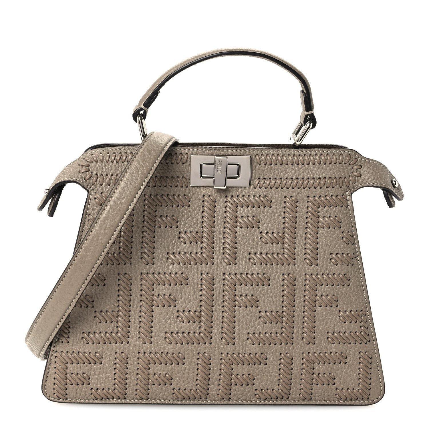 Fendi Cuoio Romano Nappa Intreccio FF Small Peekaboo I SEE U Corda