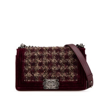 Old Medium Velvet and Tweed Boy Flap