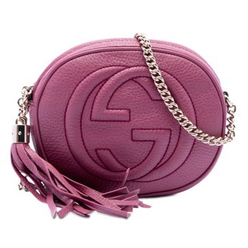 Calf Leather Mini Pebbled Calfskin Soho Chain Crossbody