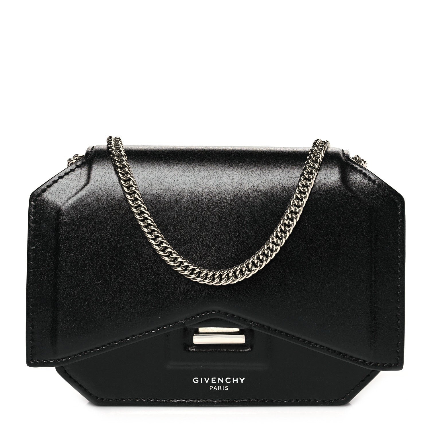 Givenchy Calfskin Bow Cut Chain Wallet Black