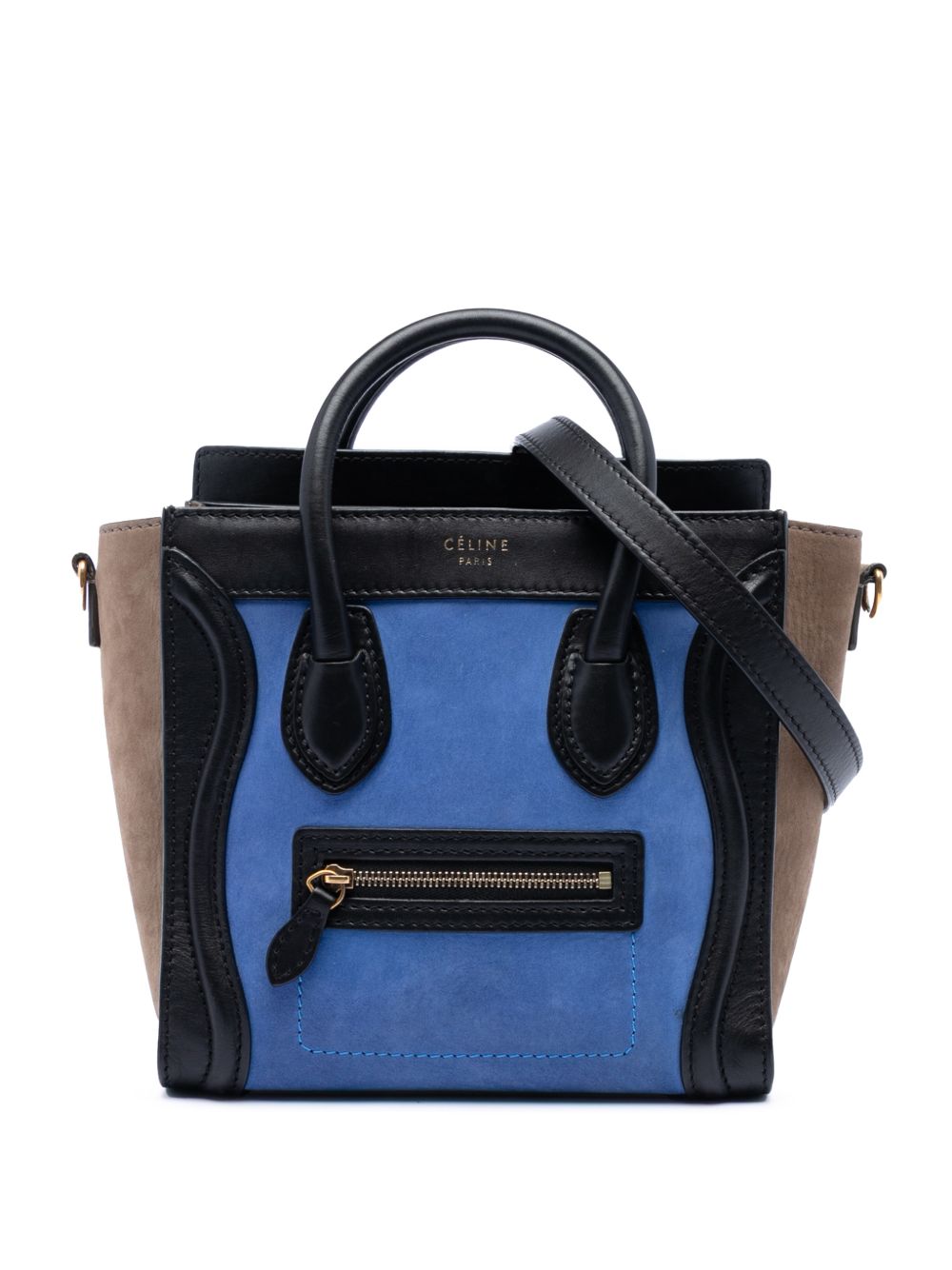 2012 Nano Tricolor Nubuck and Calfskin Luggage Tote satchel