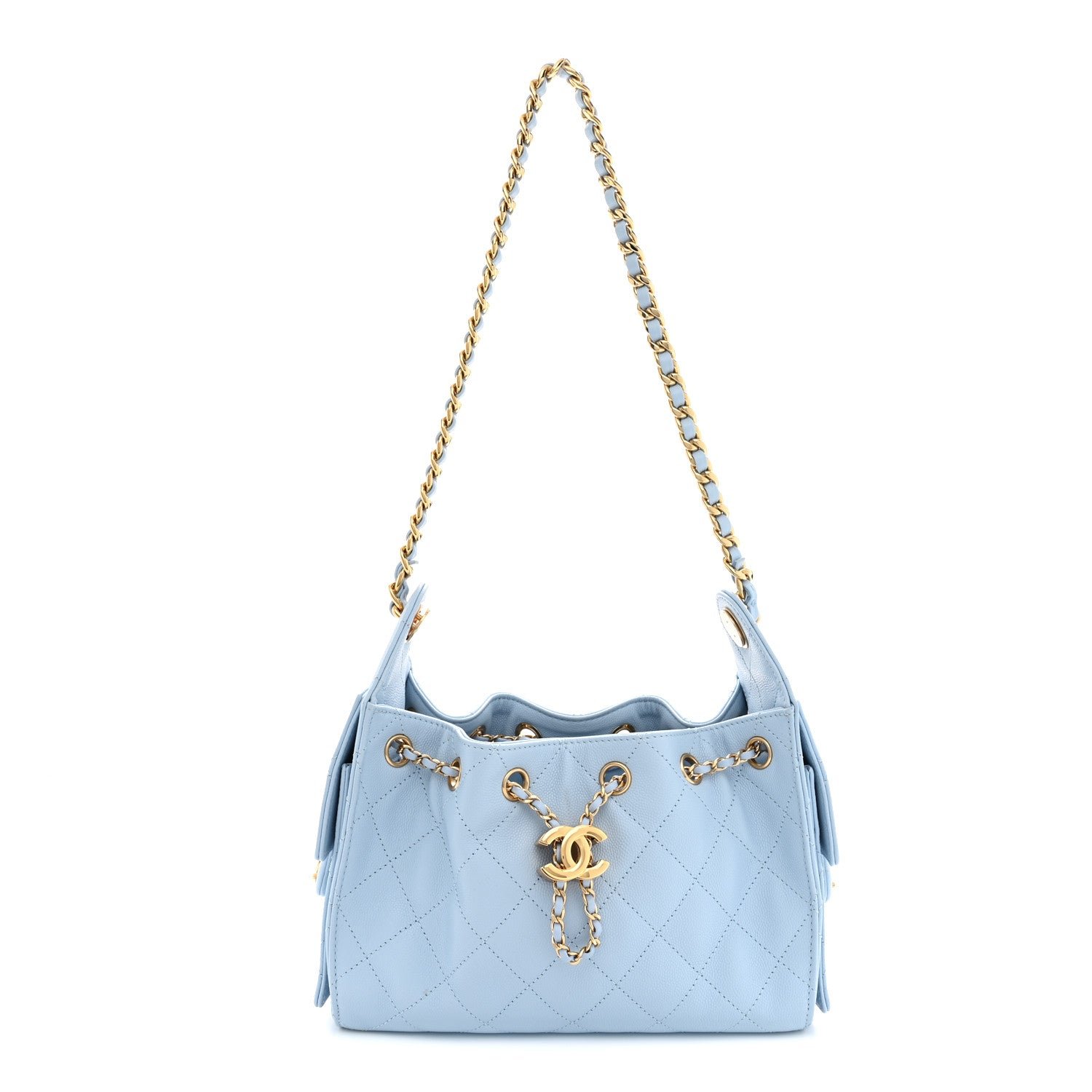 Chanel Caviar Quilted Mini Chanel 25 Handbag Light Blue