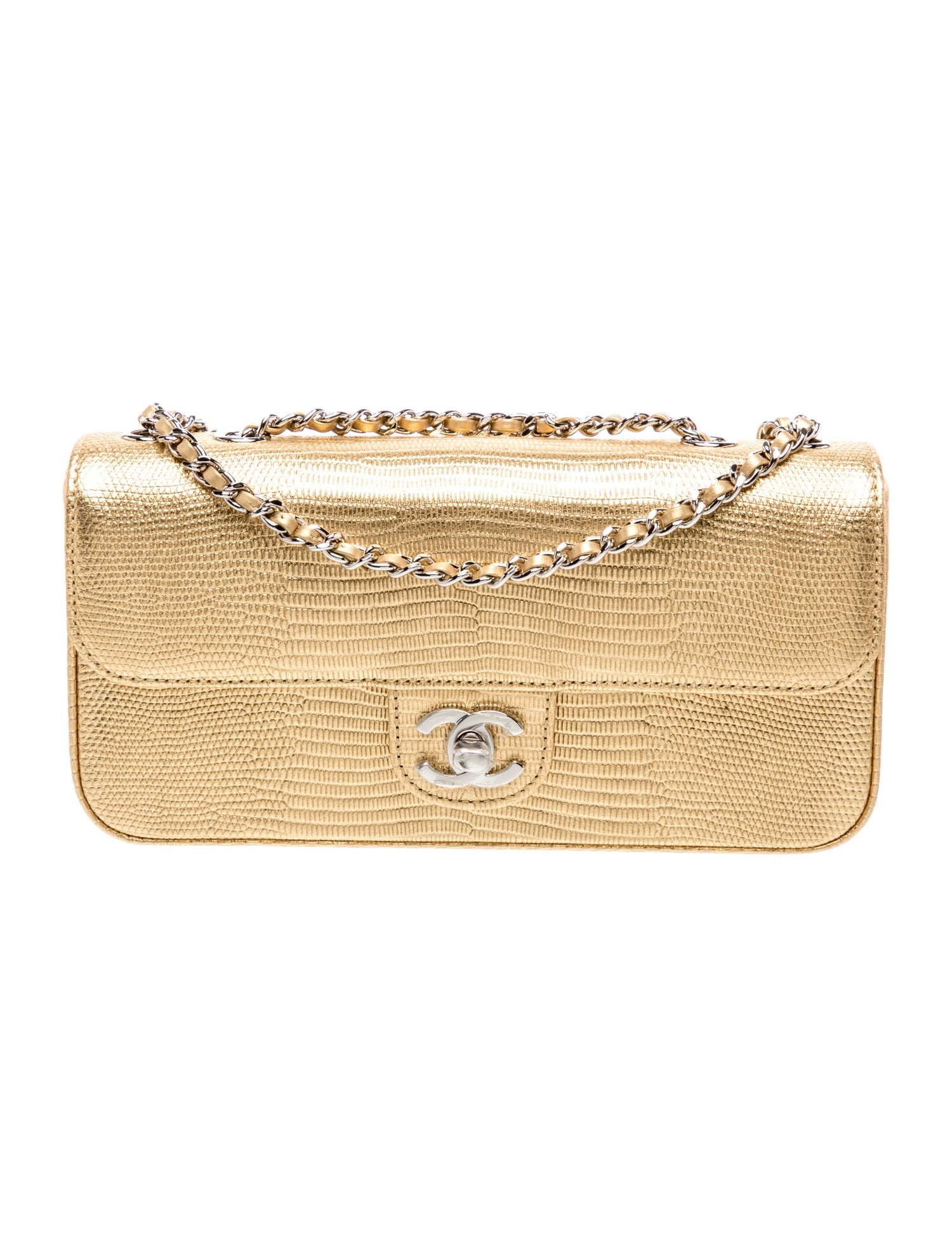 2026 Lizard-Embossed Small East/West Flap Bag