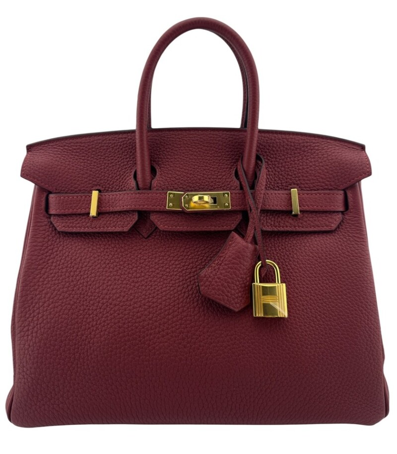 Hermes Rouge Granat Togo Birkin 25 Gold Hardware, 2019