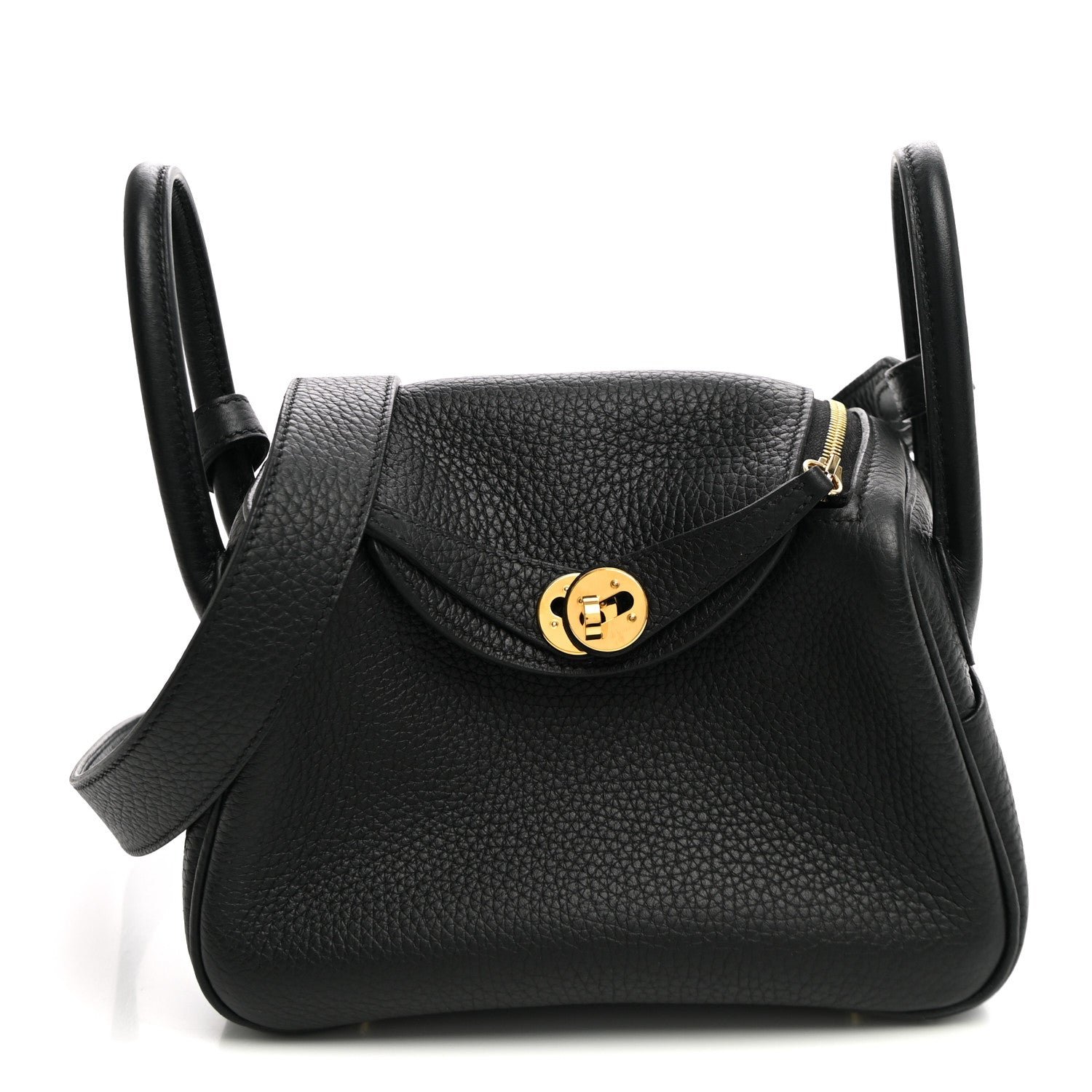 Hermes Taurillon Clemence Mini Lindy 20 Black