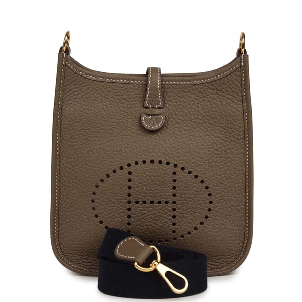 Hermes Pre-owned Hermes Evelyne TPM Etoupe Clemence Gold Hardware