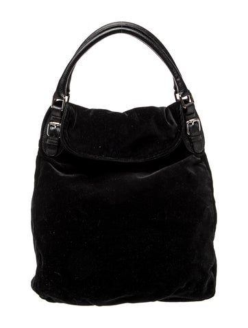 Velvet Top Handle Bag