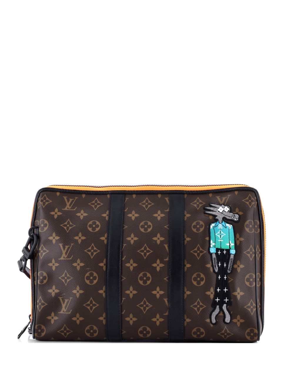 Keepall Pouch Monogram Canvas with LV Friends Patch clutch bag