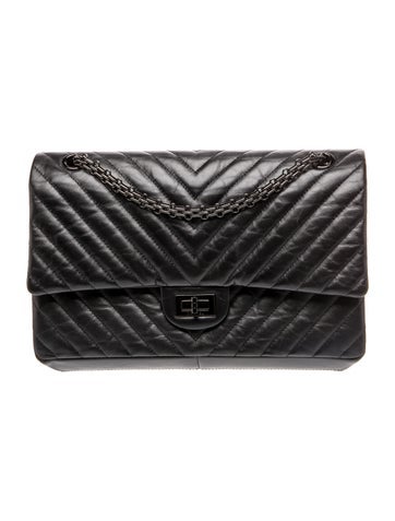 So Black Chevron Reissue 226 Double Flap Bag
