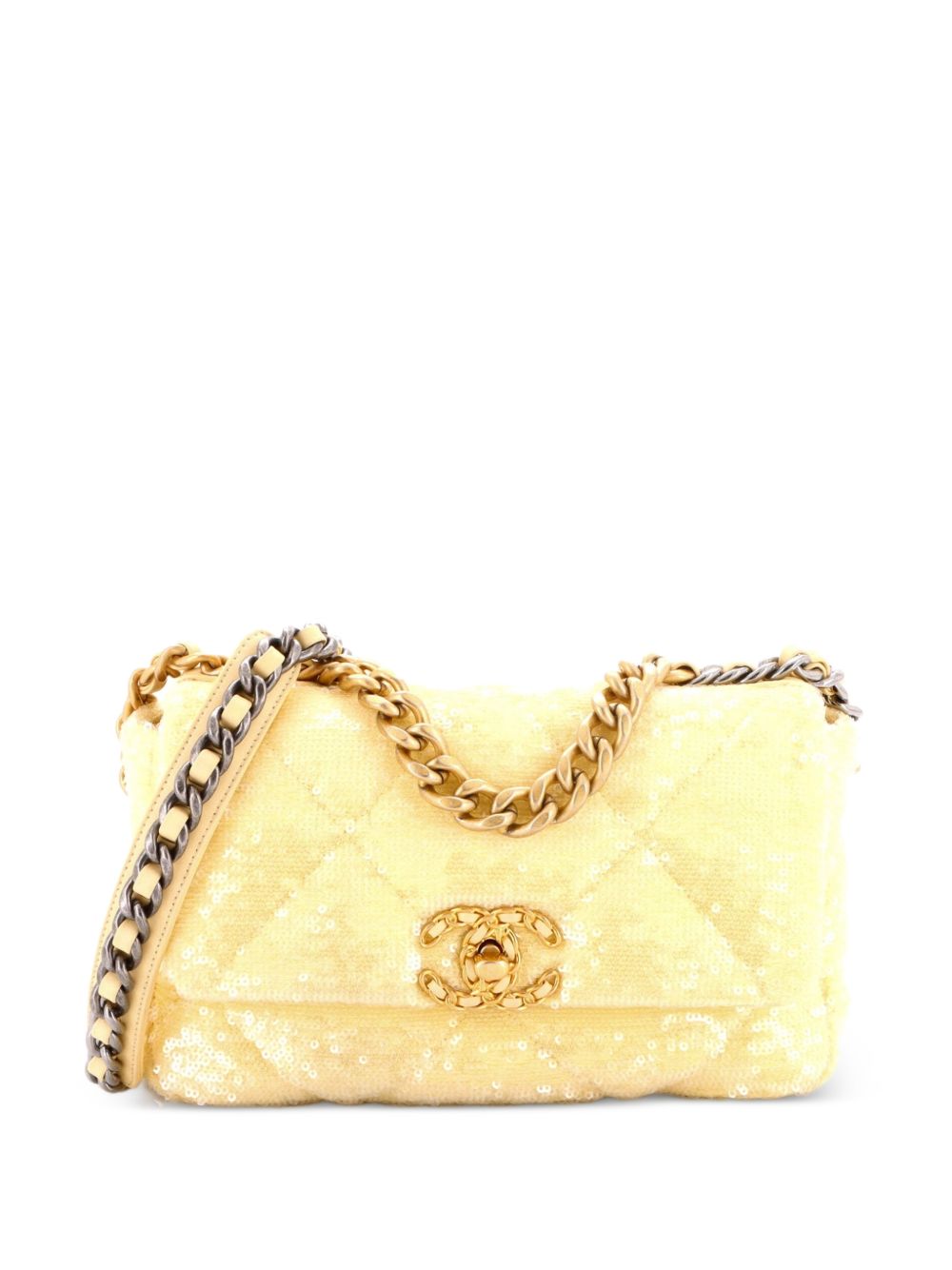 19 Flap Bag Quilted Sequins Medium shoulder bag