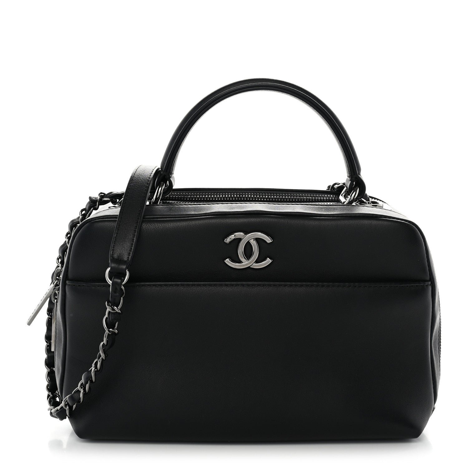 Chanel Calfskin Small Trendy CC Bowling Bag Black