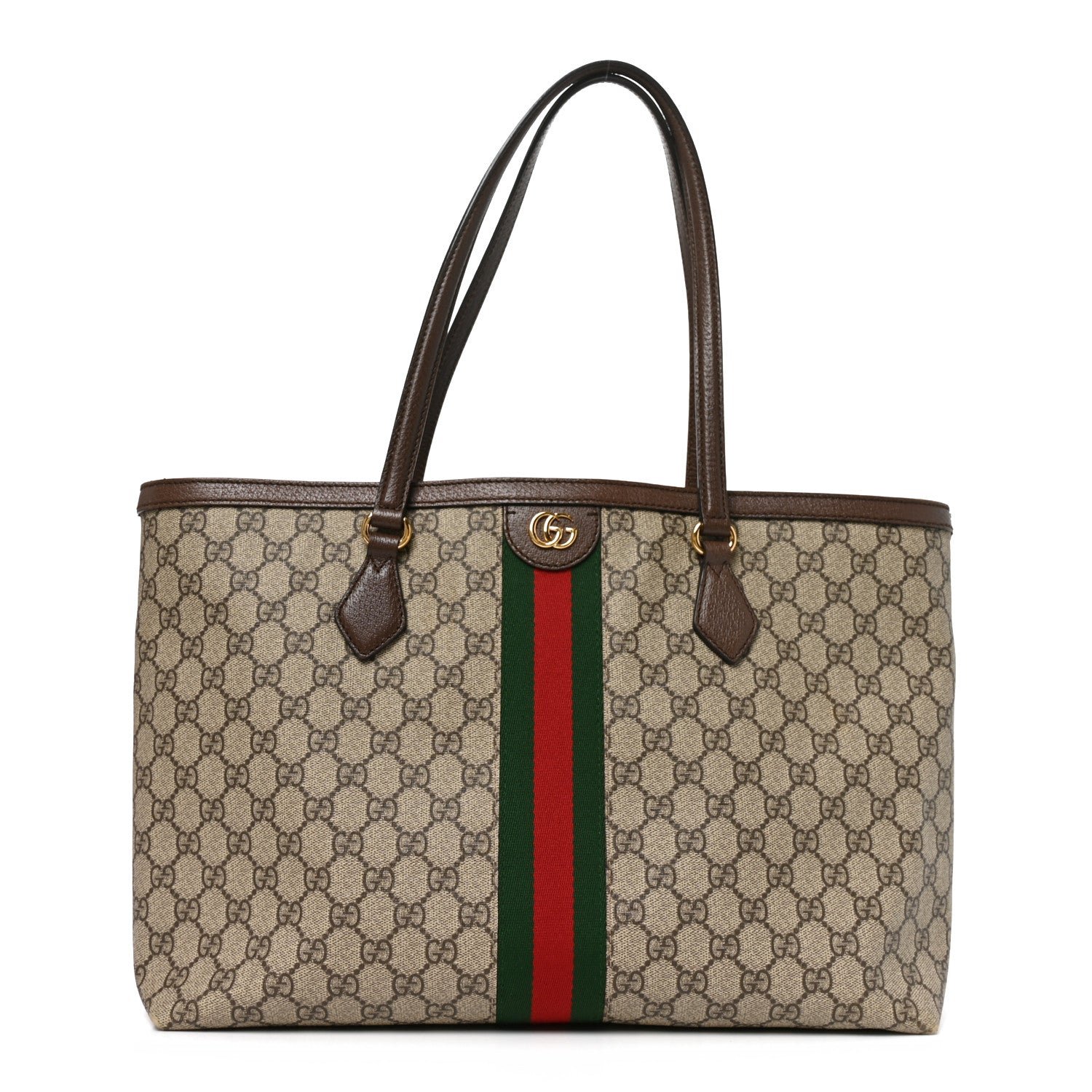 Gucci GG Supreme Monogram Medium Ophidia Shopping Tote Brown