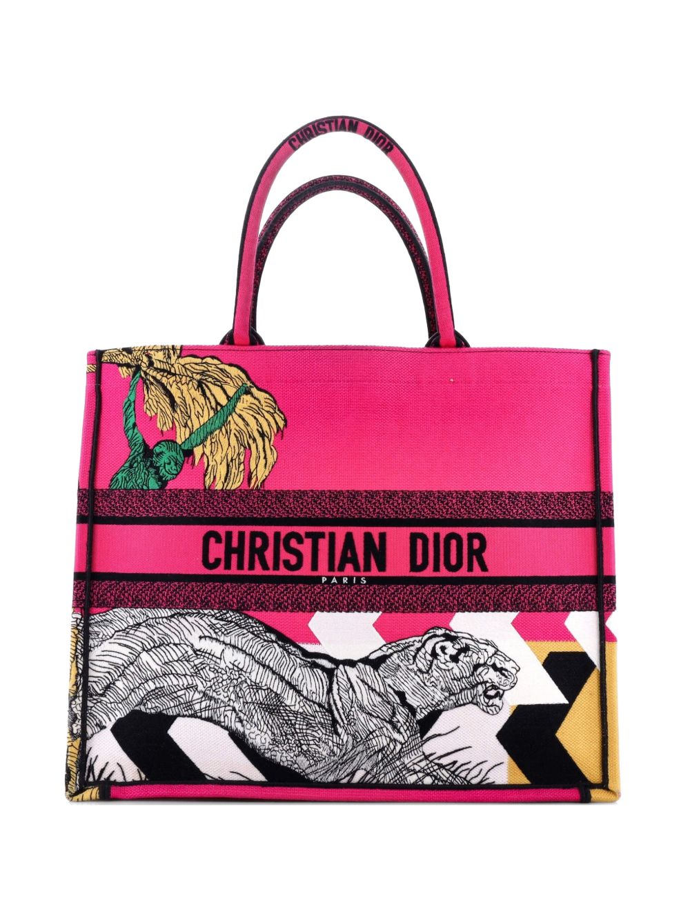 Book Embroidered Canvas Large tote bag