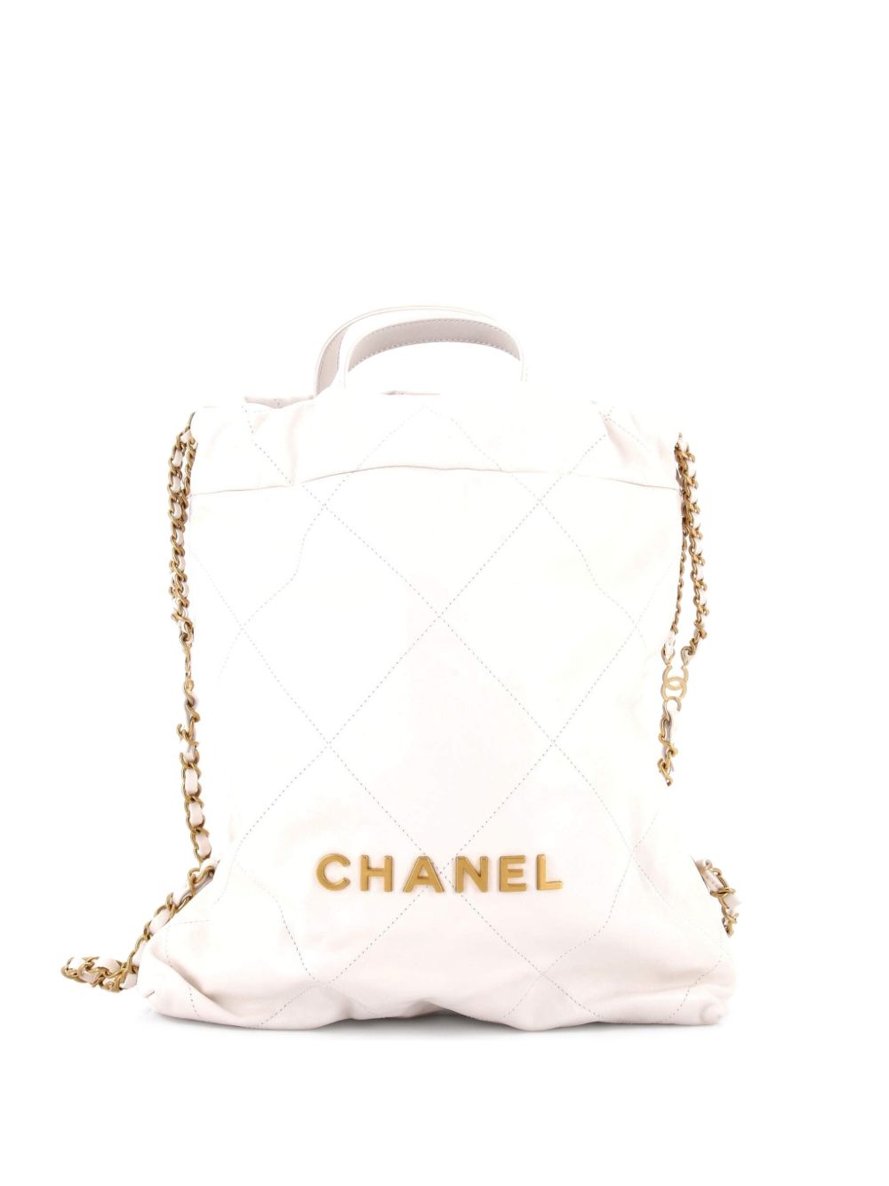 22 Chain Quilted Calfskin Medium backpack