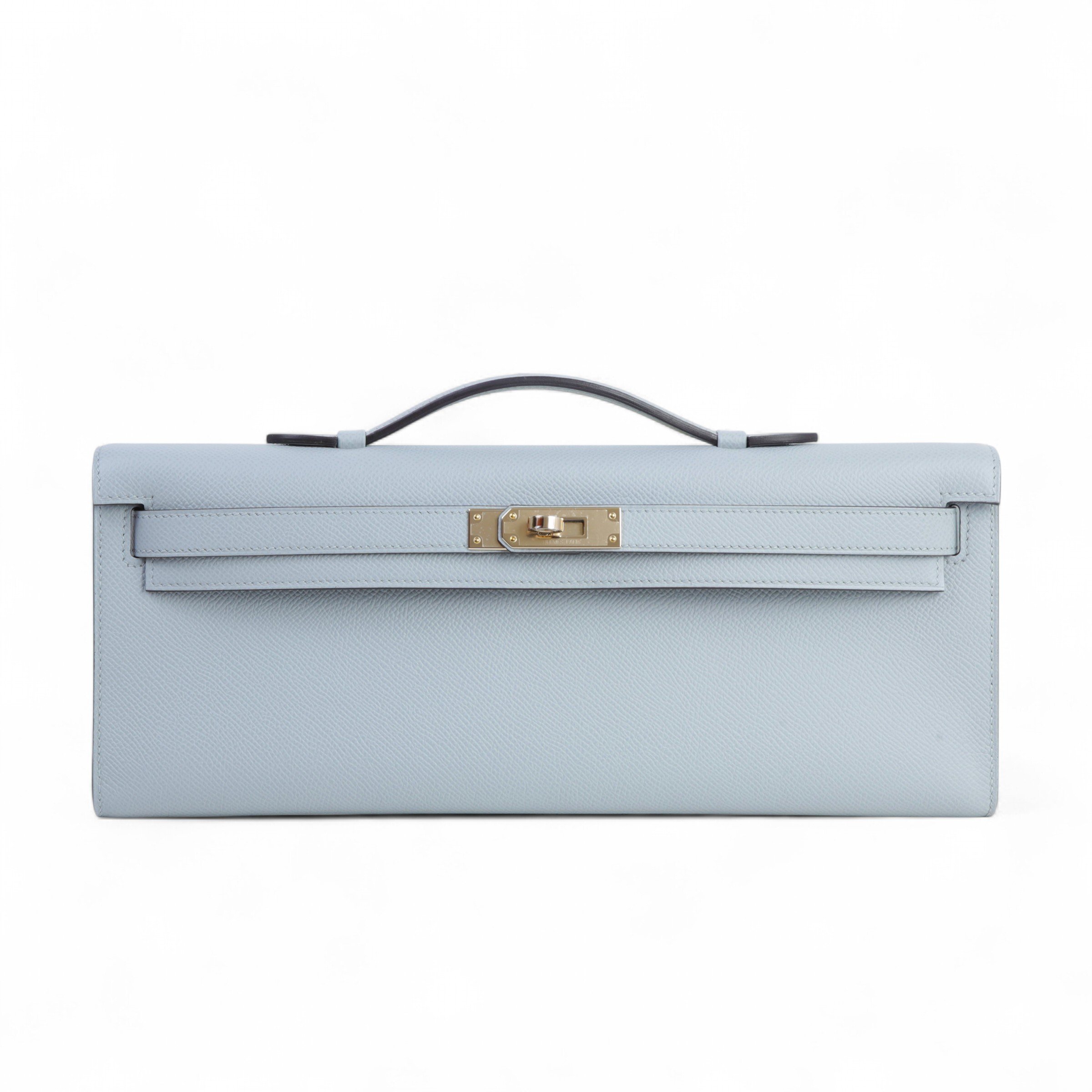 Hermes Brand New ( Rank N )  HERMÈS  Kelly Cut Bleu Glacier (8U) Epsom Permabrass hardware K (2025)