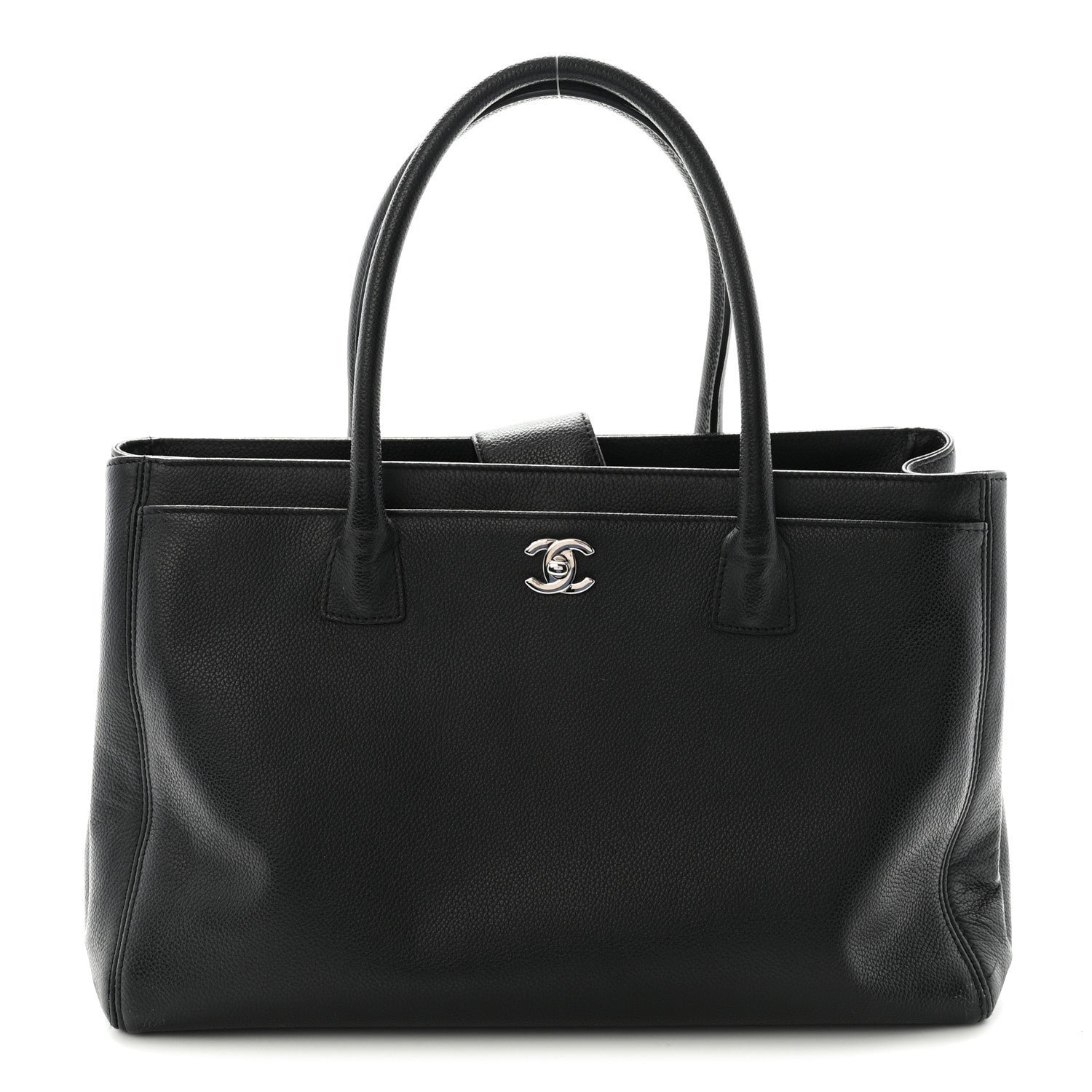Chanel Calfskin Cerf Executive Shopper Tote Black