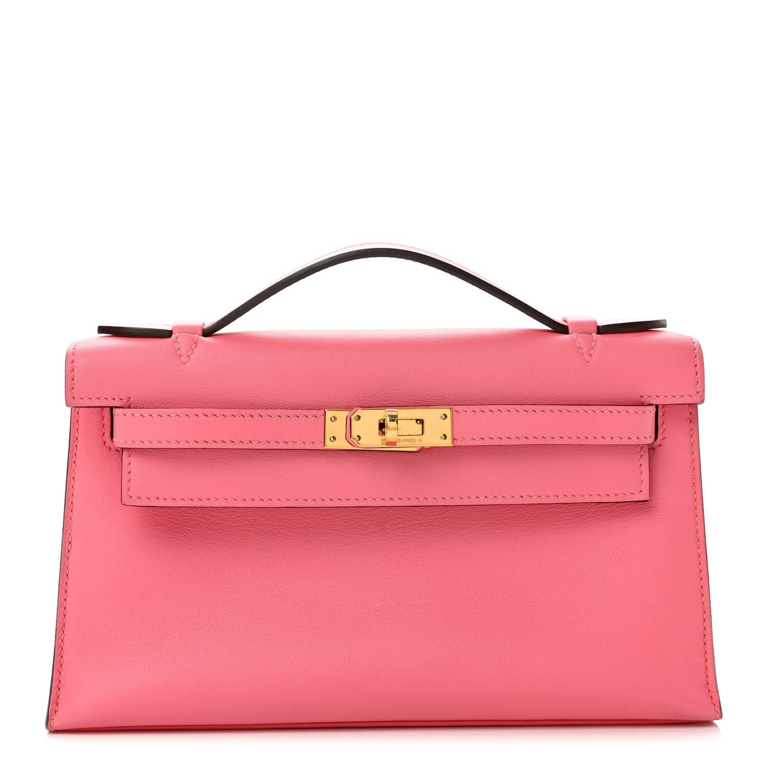 Hermes Swift Kelly Pochette Clutch Rose Azalee
