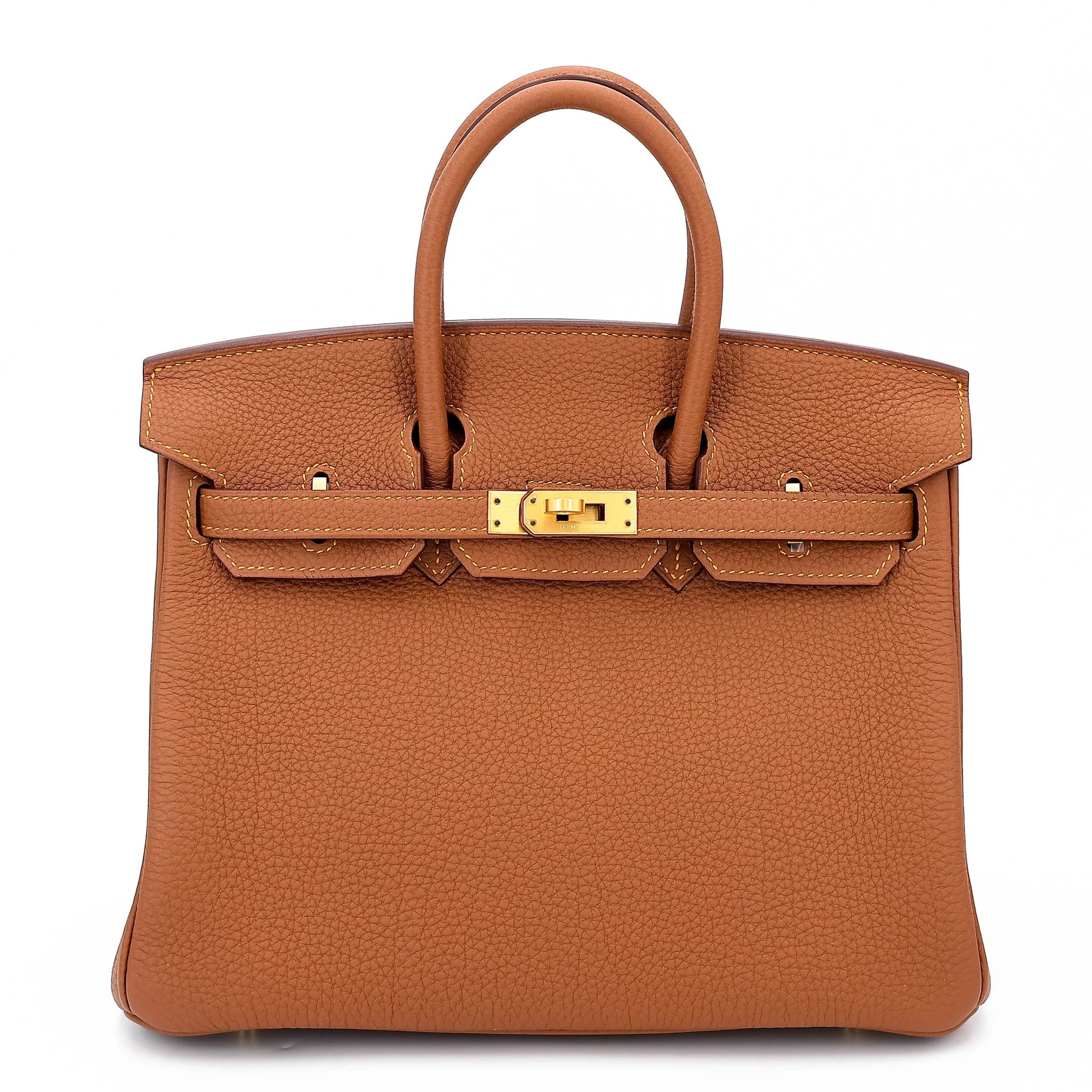 Unused ( Rank NS ) HERMÈS Special Order Birkin 25 HSS Verso Gold (37) Jaune Ambre (9D) Togo Brushed Gold hardware Y (2020)