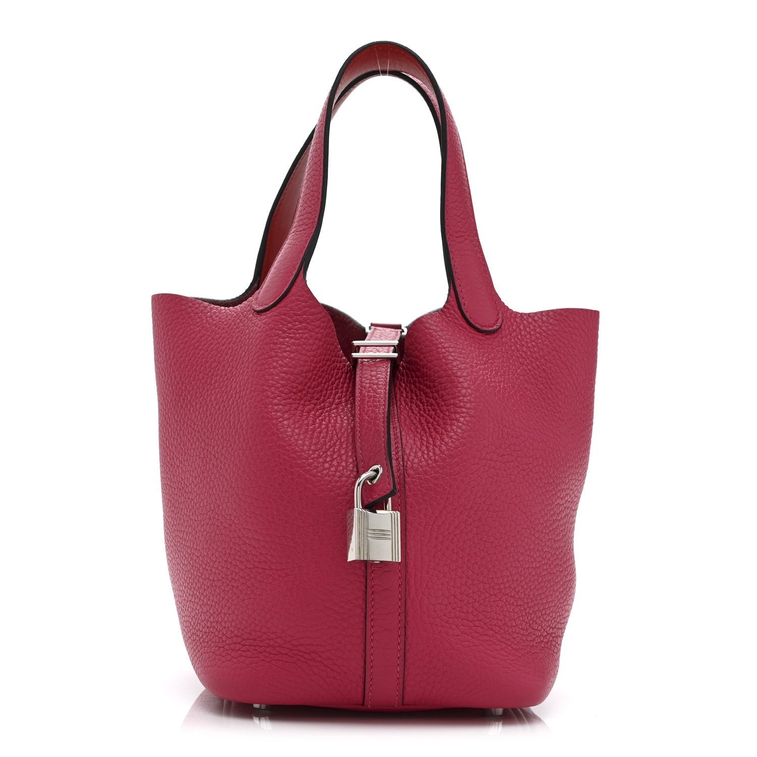 Hermes Taurillon Clemence Swift Eclat Picotin Lock 18 PM Rose Mexico Rouge De Coeur