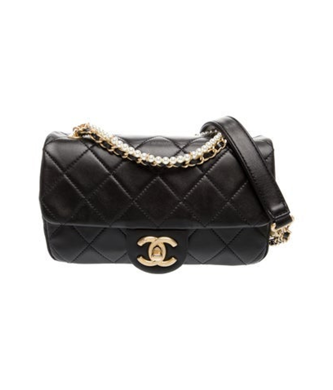 Chanel Mini Crystals Pearl Chain Flap Bag
