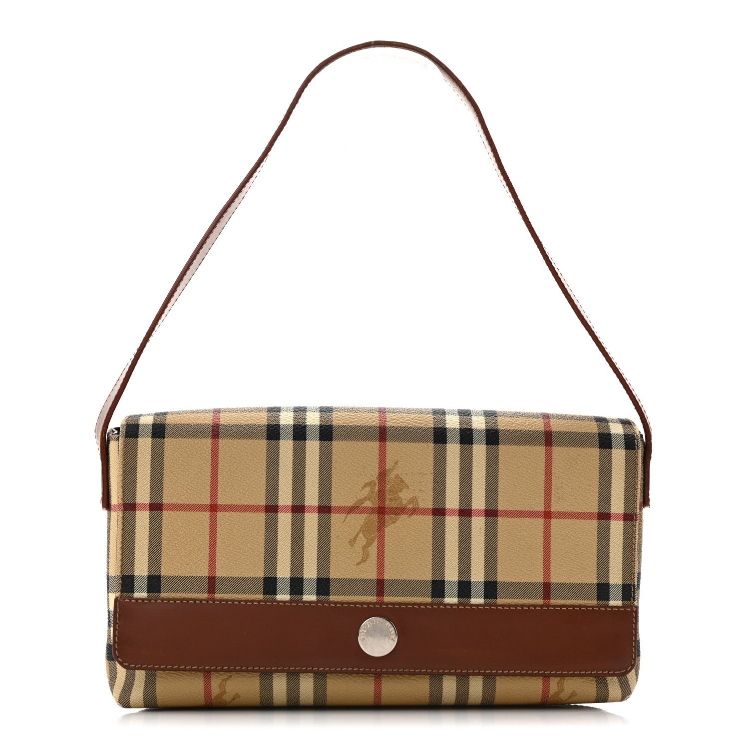 Burberry Haymarket Check Shoulder Bag Brown