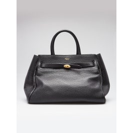 Mulberry Mulberry Black Grained Leather Belted Bayswater Tote Bag