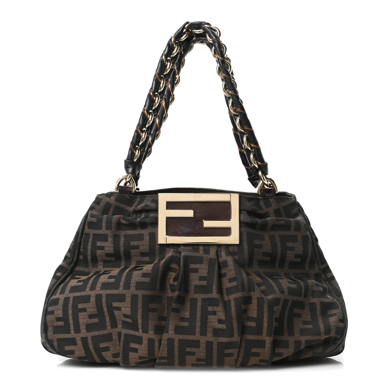 Fendi Zucca Small Mia Tote Tobacco