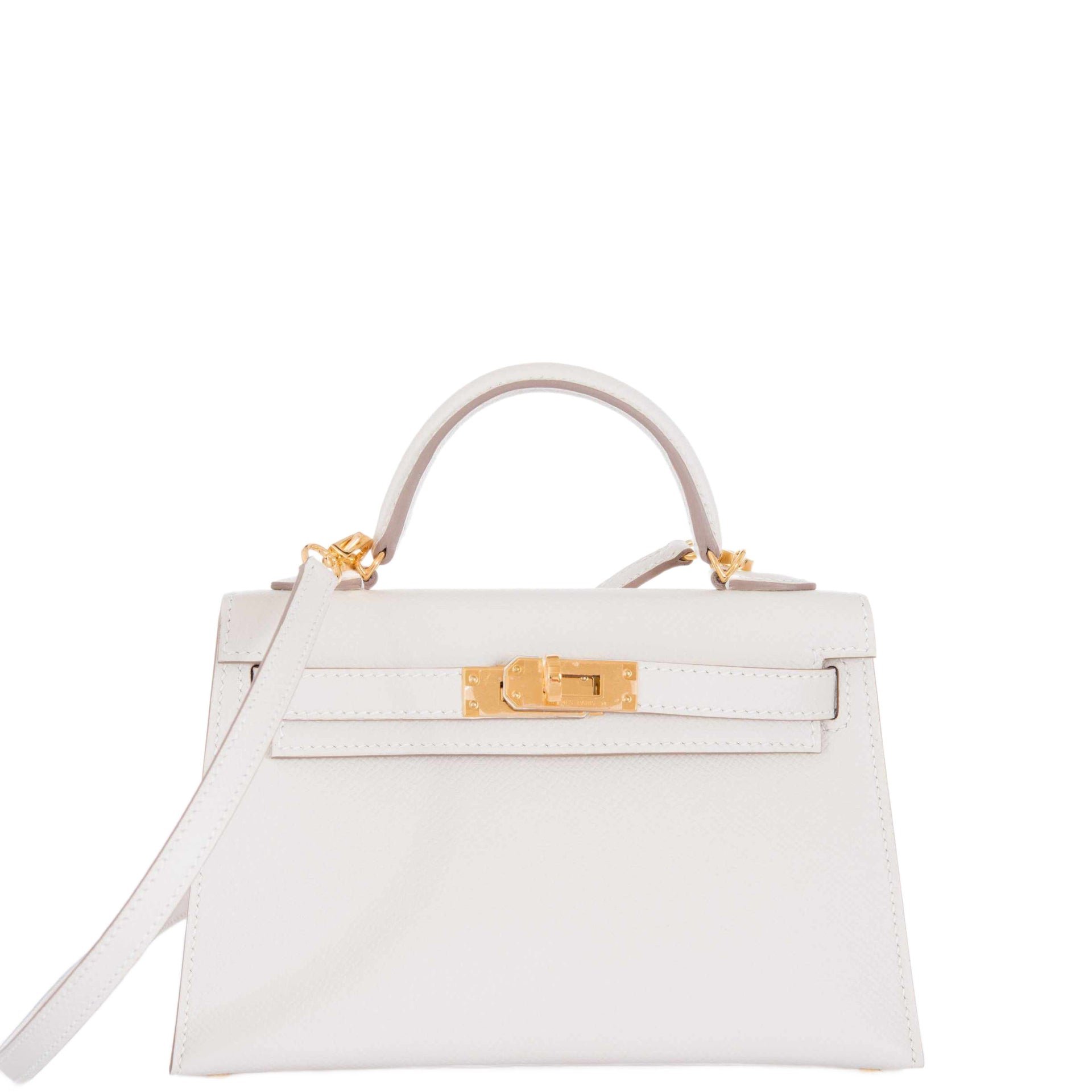 Hermes Hermès Kelly 20 Craie Epsom Gold Hardware