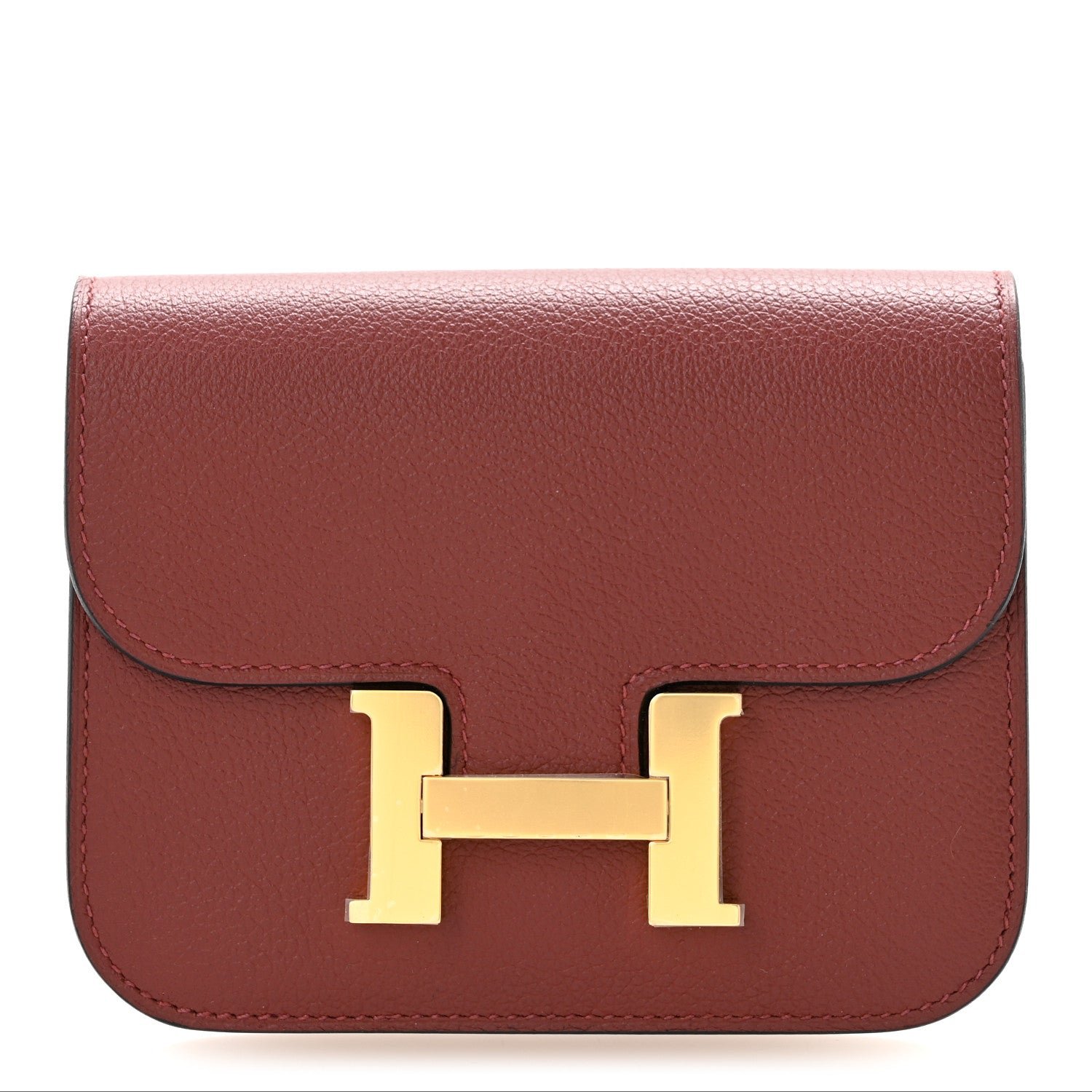 Hermes Evercolor Constance Slim Wallet Rouge H