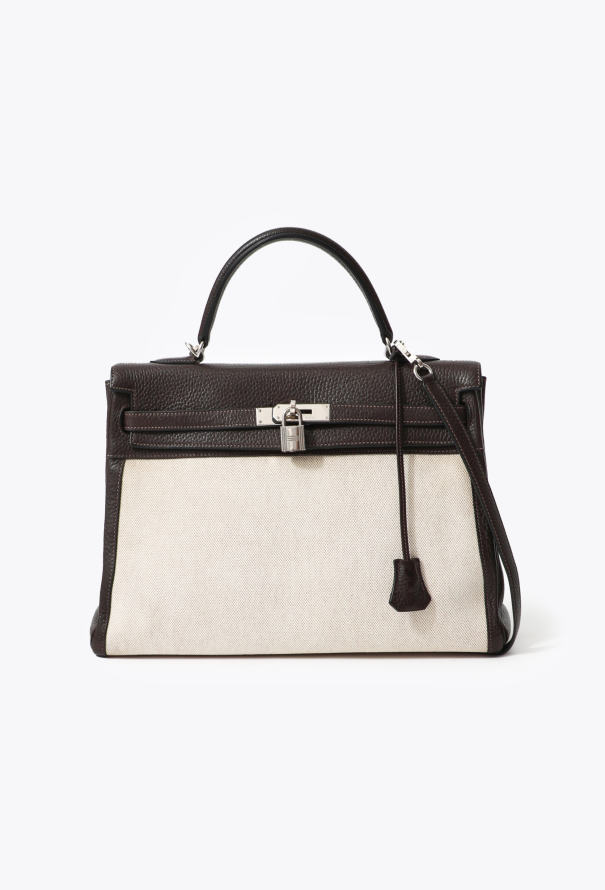 Hermes Kelly 35 Retourne – Toile H & Ébène Clémence (2005)