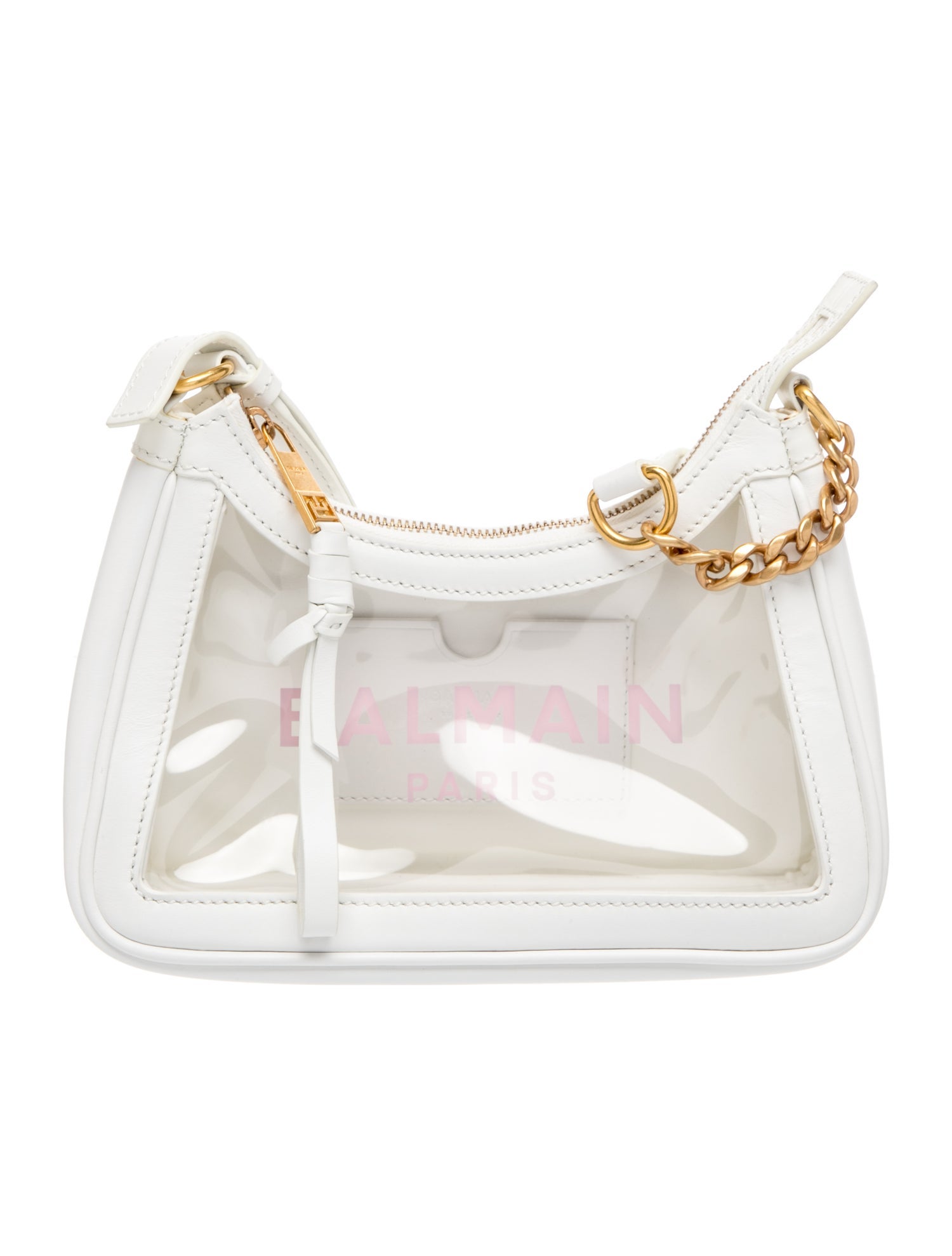 Balmain PVC Clear PVC & Leather Small