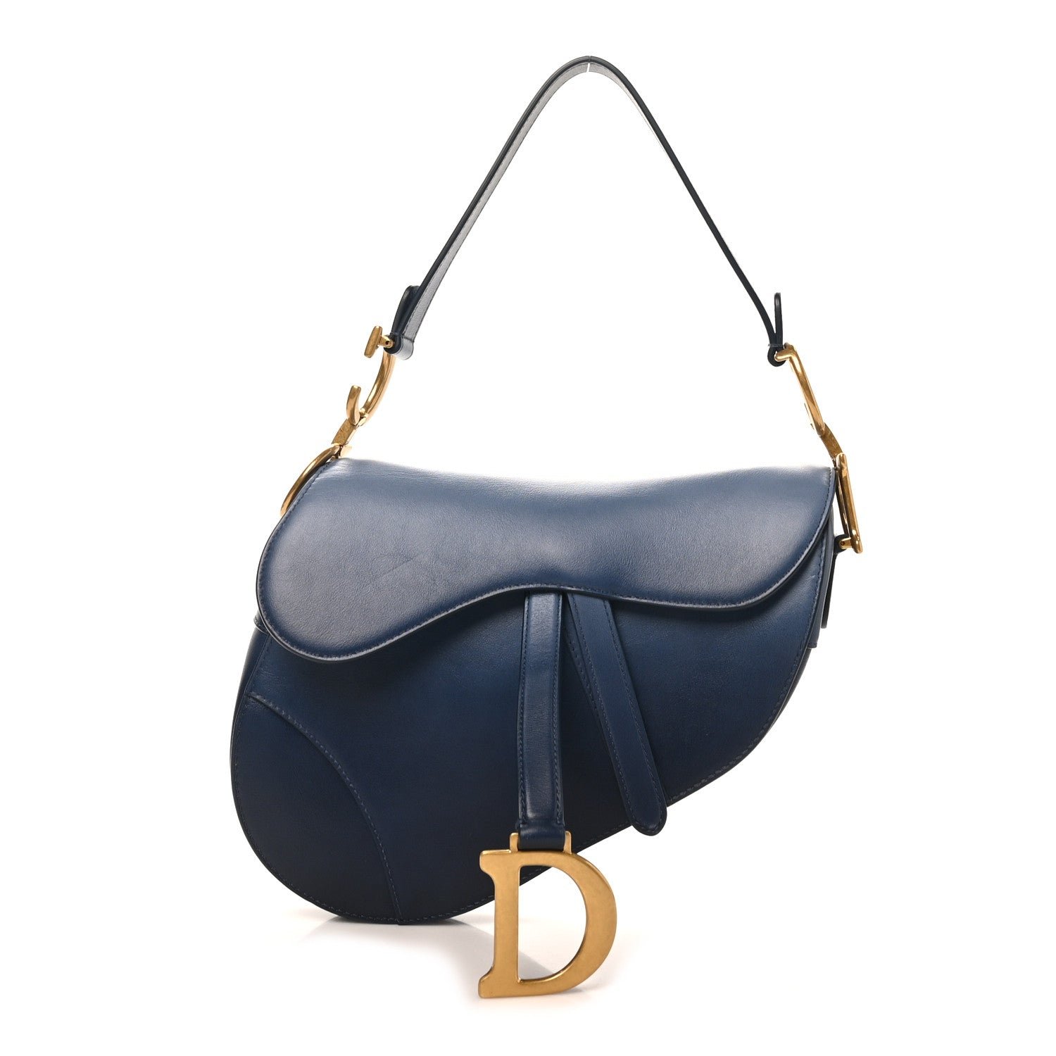 Christian Dior Calfskin Gradient Saddle Bag Indigo Blue