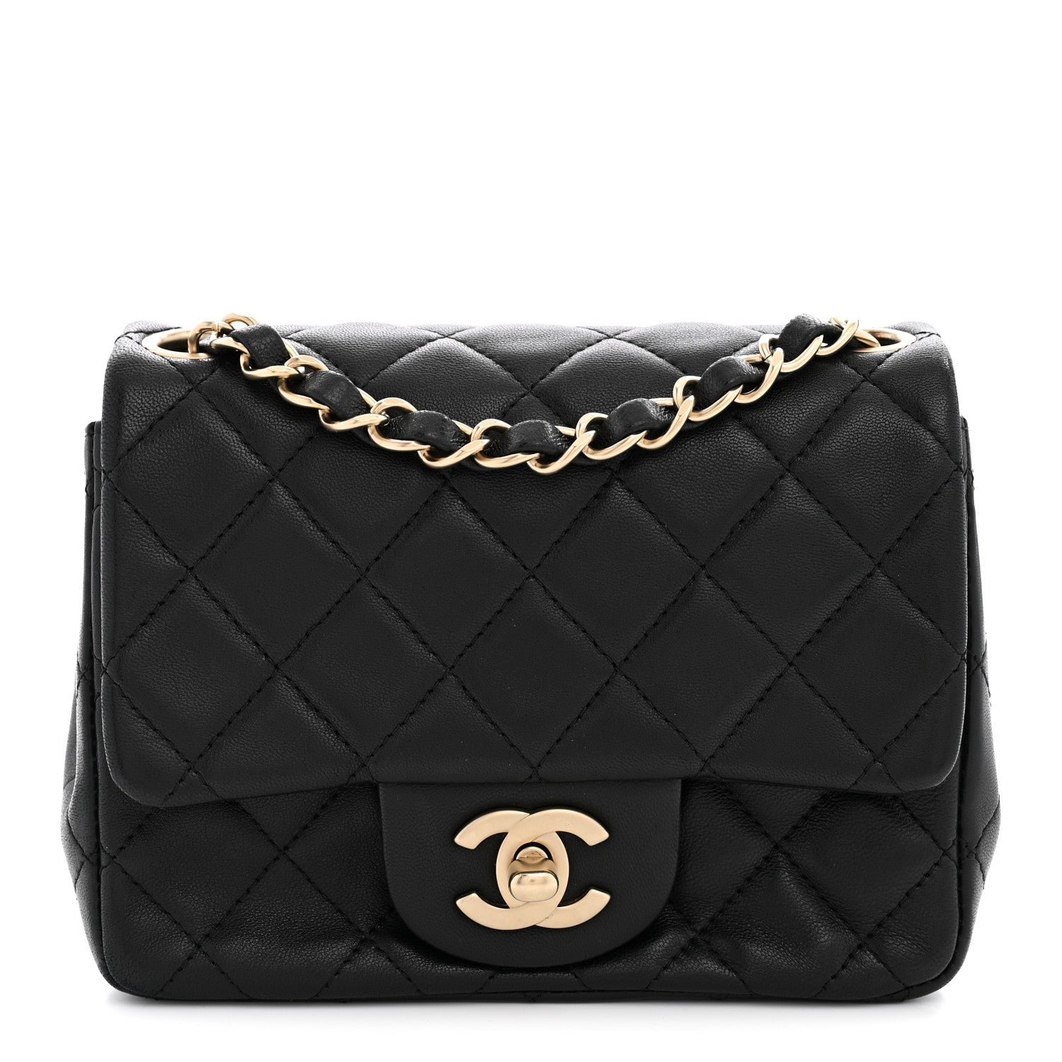 Chanel Lambskin Quilted Mini Square Flap Black