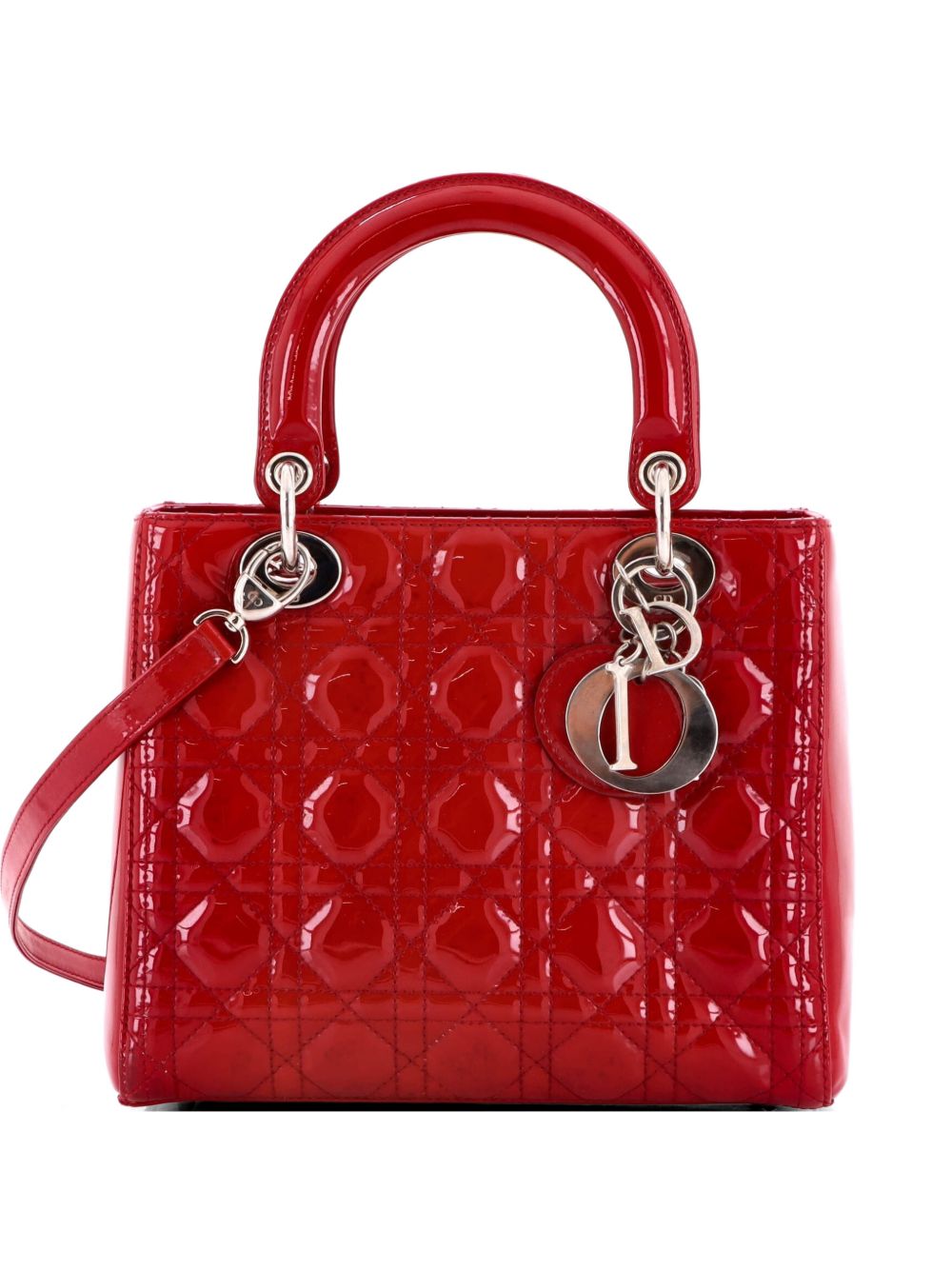 Lady Dior Bag Cannage Quilt Patent Medium satchel