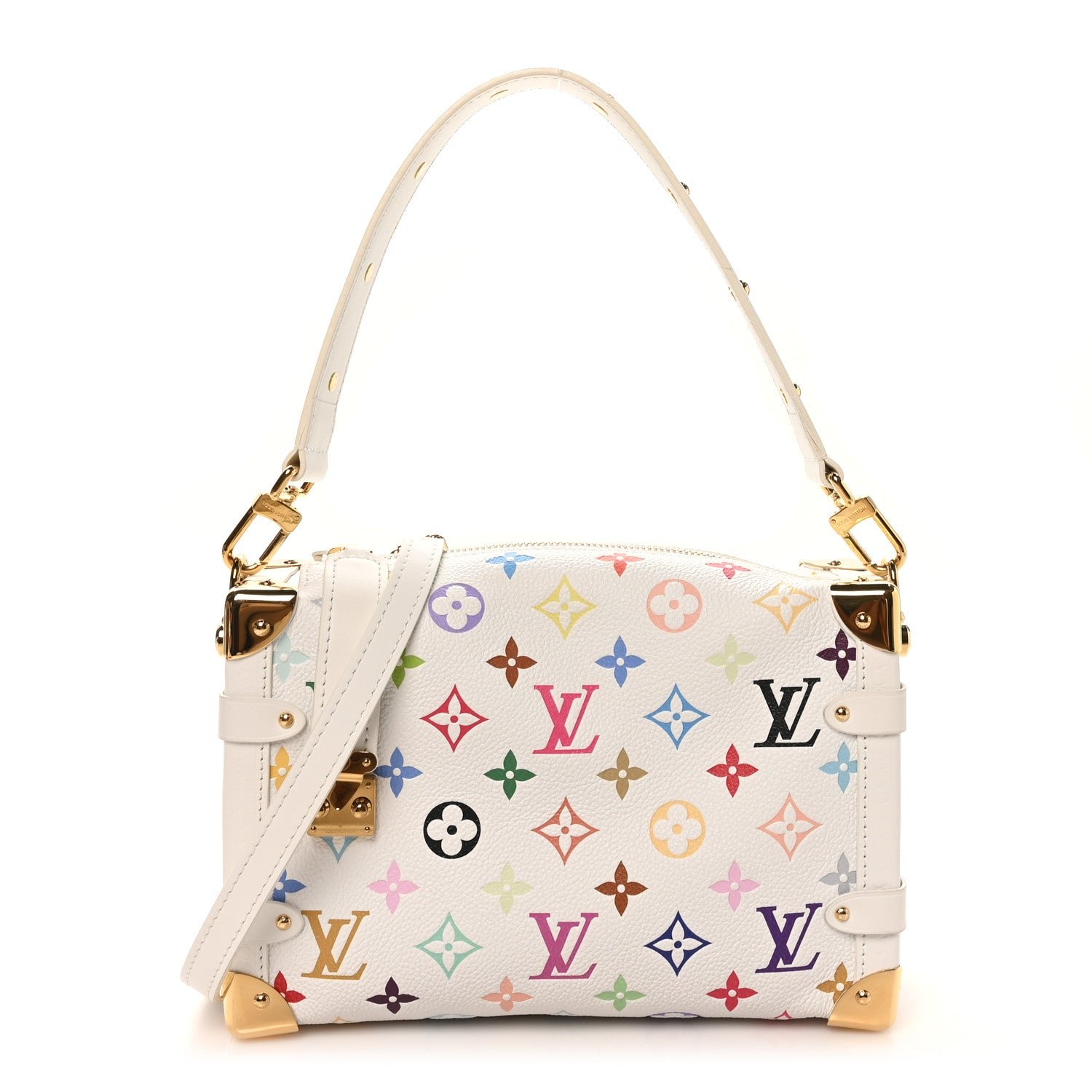 Louis Vuitton LV x TM Cowhide Monogram Multicolor Side Trunk MM White
