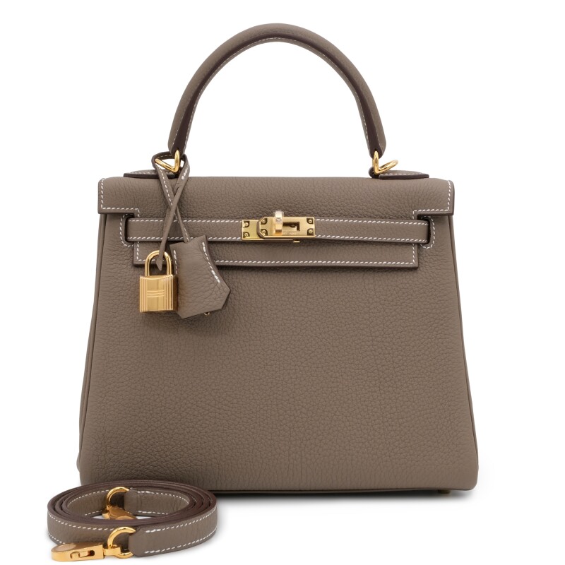 Hermes Etoupe Togo Kelly 25 Gold Hardware, 2024