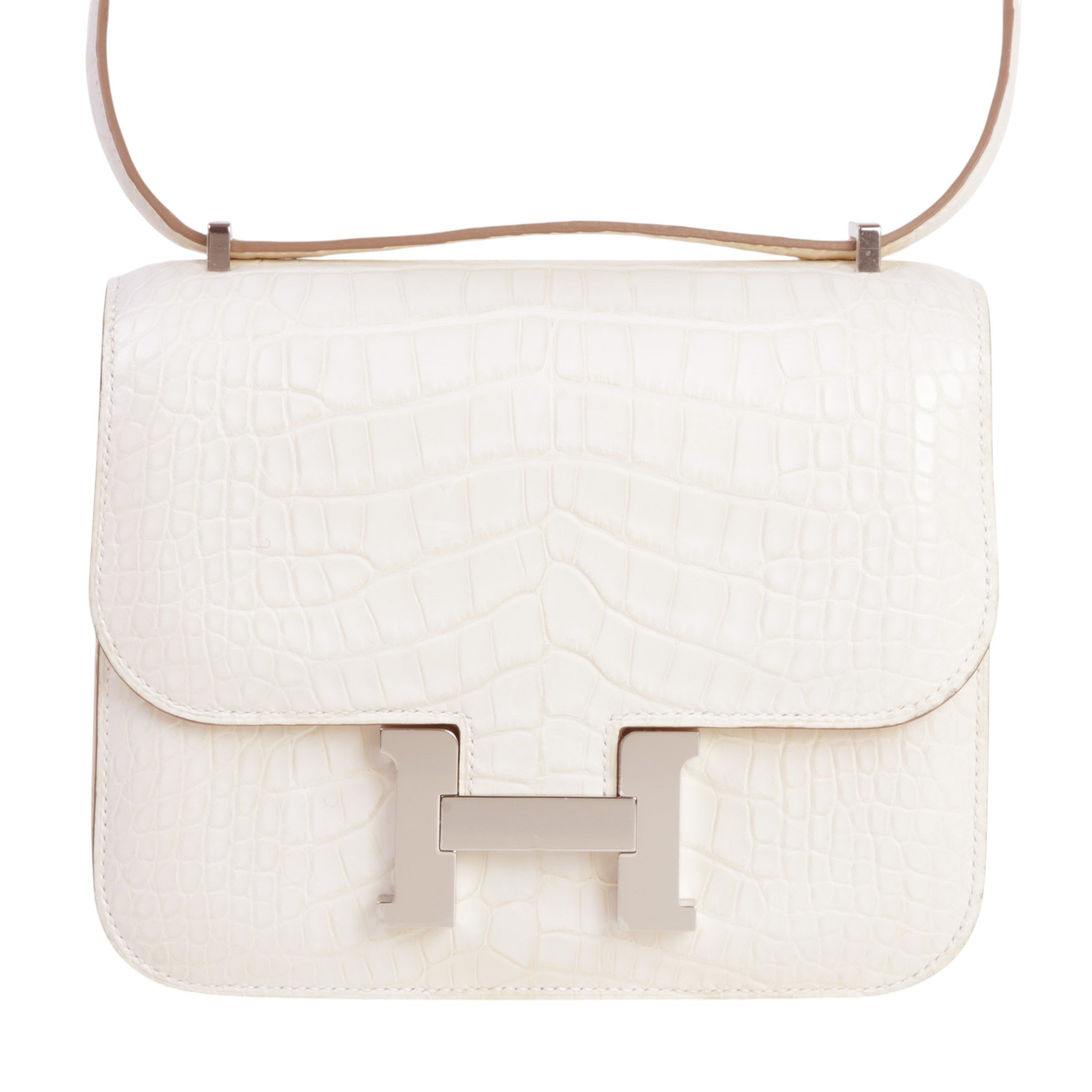 Hermes Unused ( Rank NS ) HERMÈS Constance Mini Nata (I2) Matte Alligator Palladium hardware B (2023)