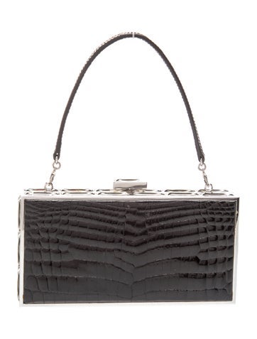 Embossed Leather Top Handle Bag