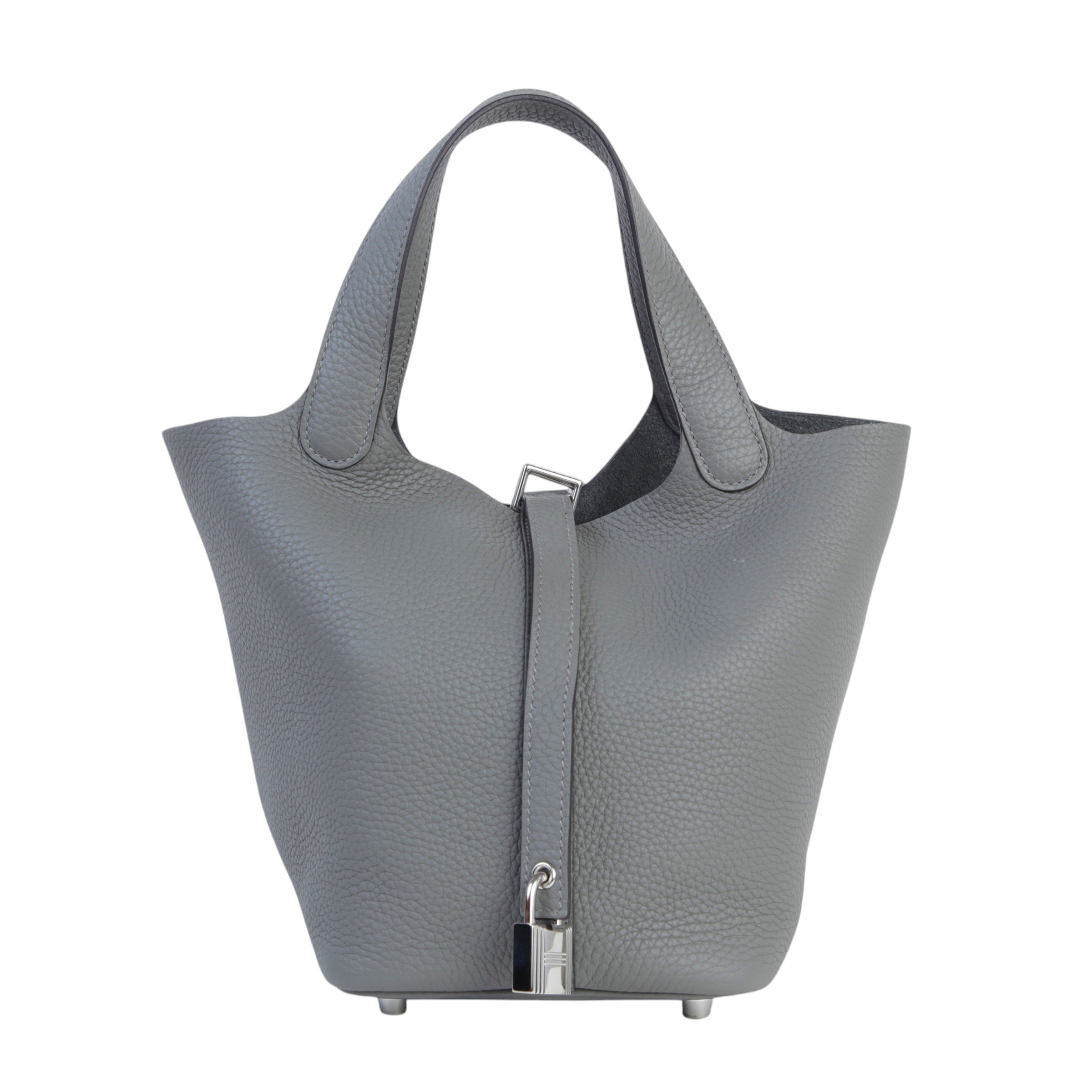 Hermes Unused ( Rank NS ) HERMÈS Picotin Lock PM Gris Meyer (0L) Clemence Palladium hardware K (2025)