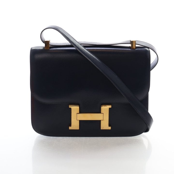 Hermes Vintage Bleu Nuit Box Constance 23