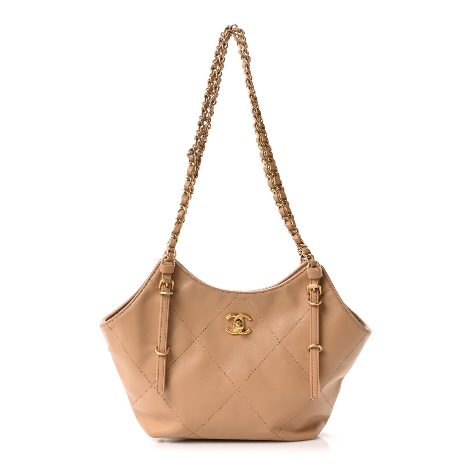 Chanel Calfskin Quilted Mini Coco Shopping Bag Brown