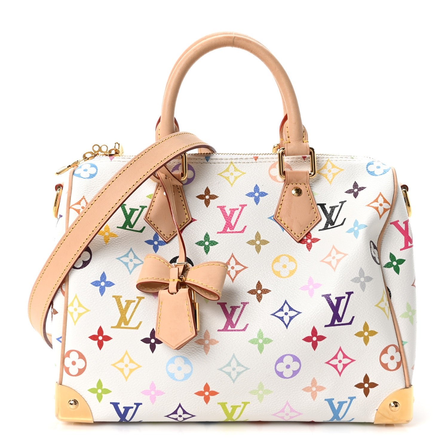Louis Vuitton LV X TM Monogram Multicolor Speedy Bandouliere 25 White