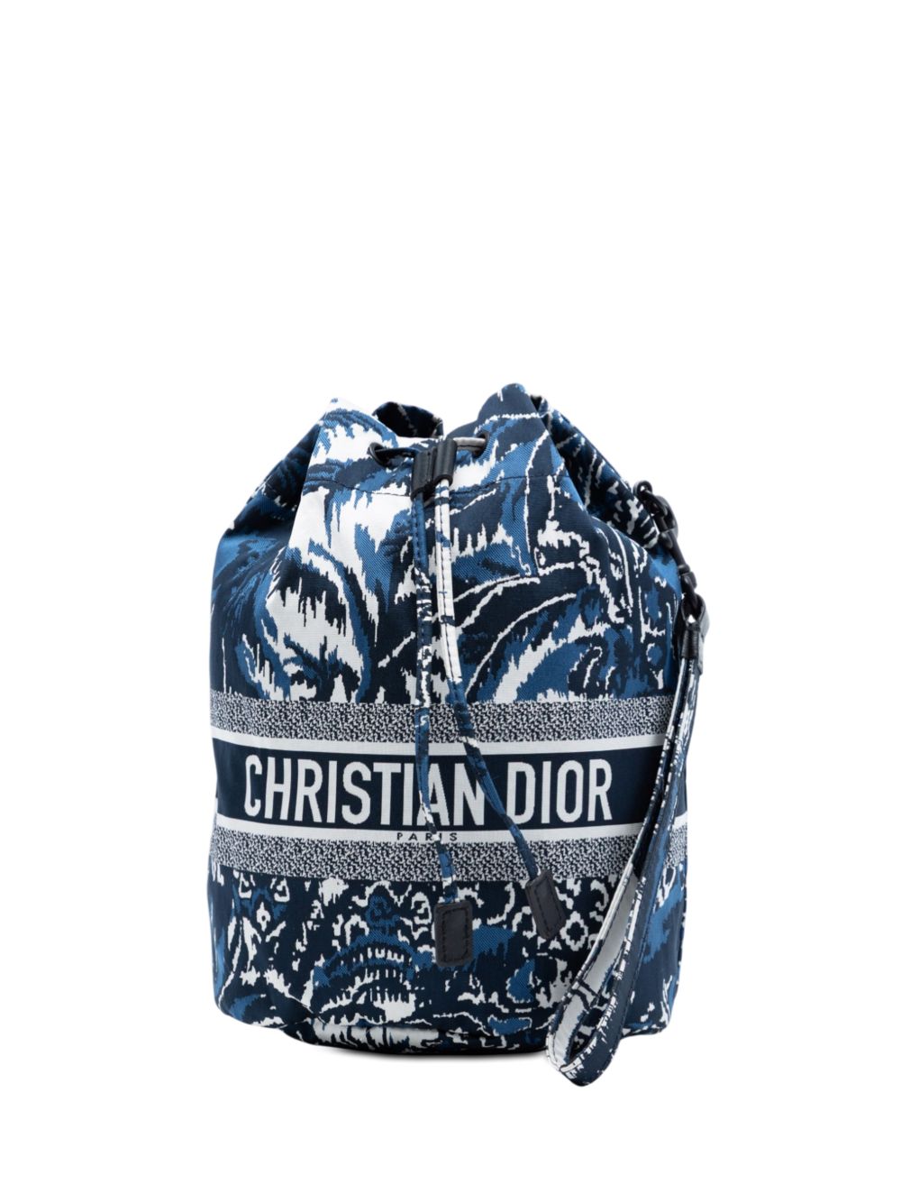 2021 Technical Fabric Embroidered Palm Tree Toile de Jouy DiorTravel Drawstring Pouch vanity bag